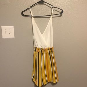 Blu Pepper yellow Shorts romper
